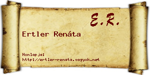 Ertler Renáta névjegykártya